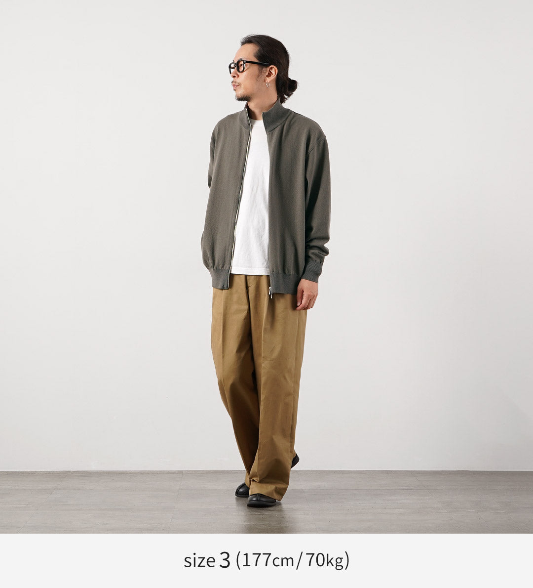 YONETOMI NEW BASIC / Wave Cotton Drivers Blouson en tricot