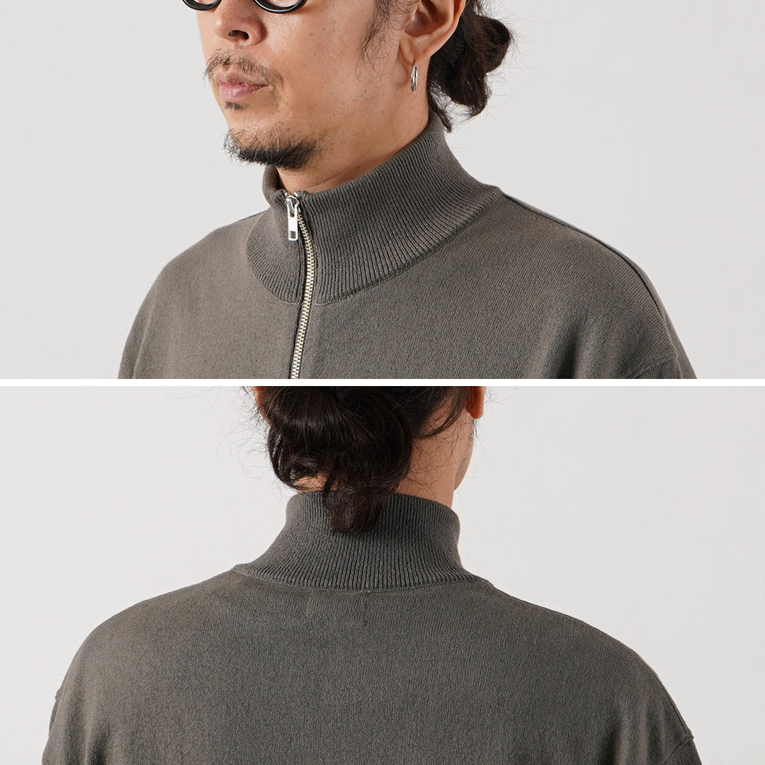 YONETOMI NEW BASIC / Wave Cotton Drivers Blouson en tricot