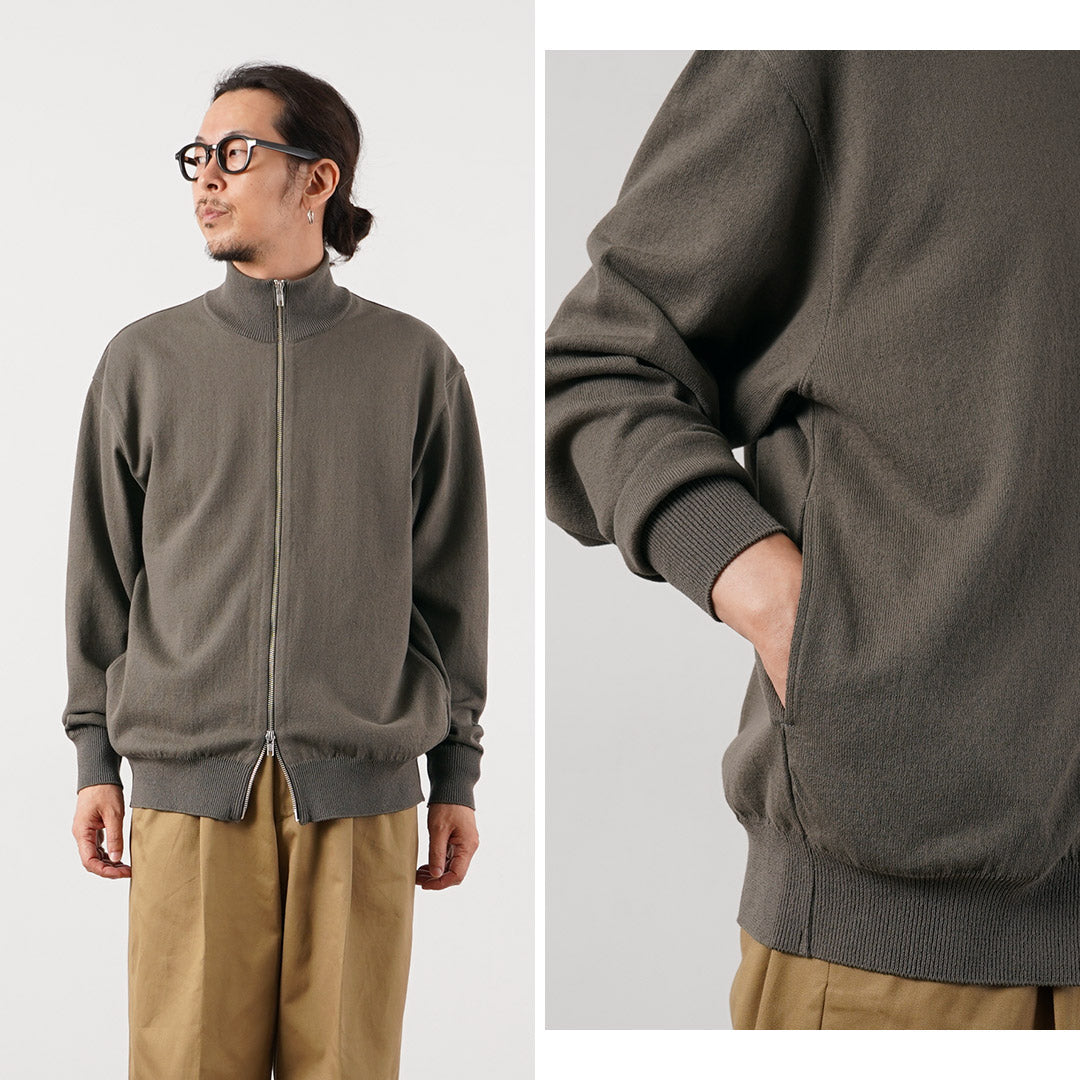 YONETOMI NEW BASIC / Wave Cotton Drivers Blouson en tricot