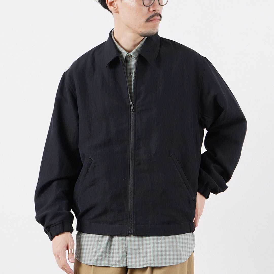 FUJITO / Wool-Linen Serge Zip-Up Blouson