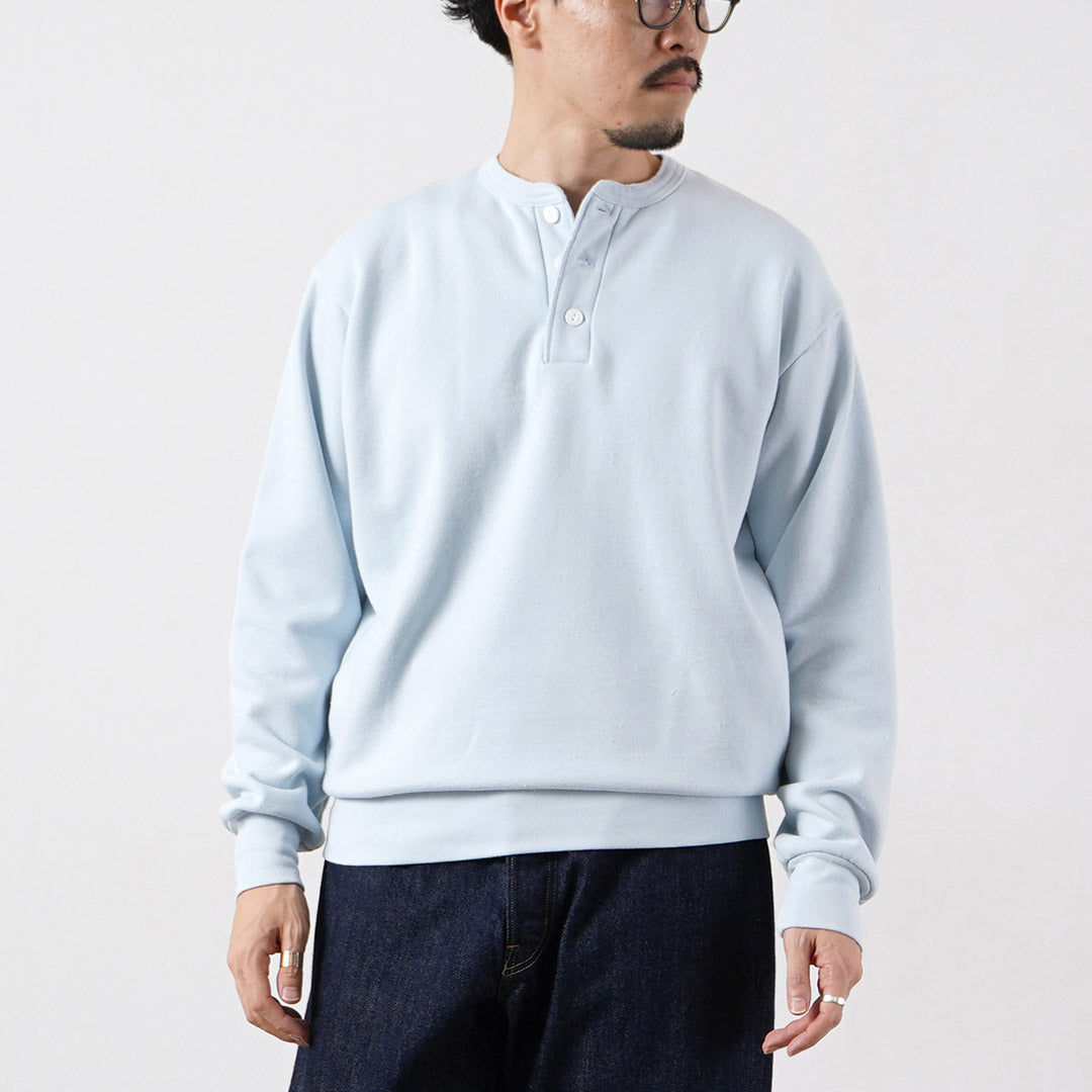 HEALTHKNIT / Sweat classique col Henley (finition vintage)