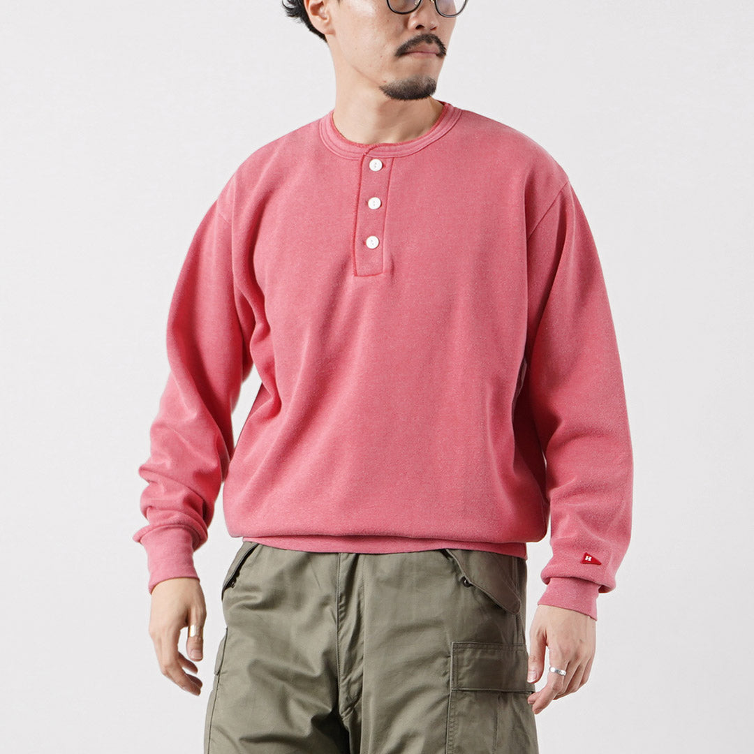 HEALTHKNIT / Sweat classique col Henley (finition vintage)