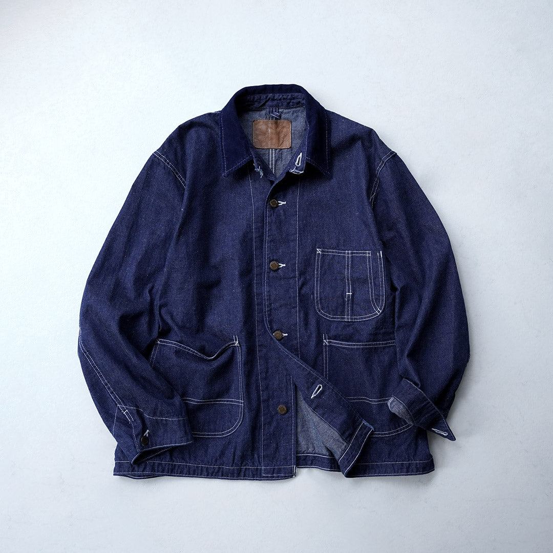 REMI RELIEF / 9.5oz Corduroy Collar Nep Denim Coverall