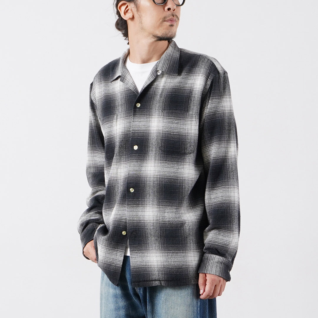 TOWNCRAFT / Flannel Check Loop Collar Long Sleeve Shirt