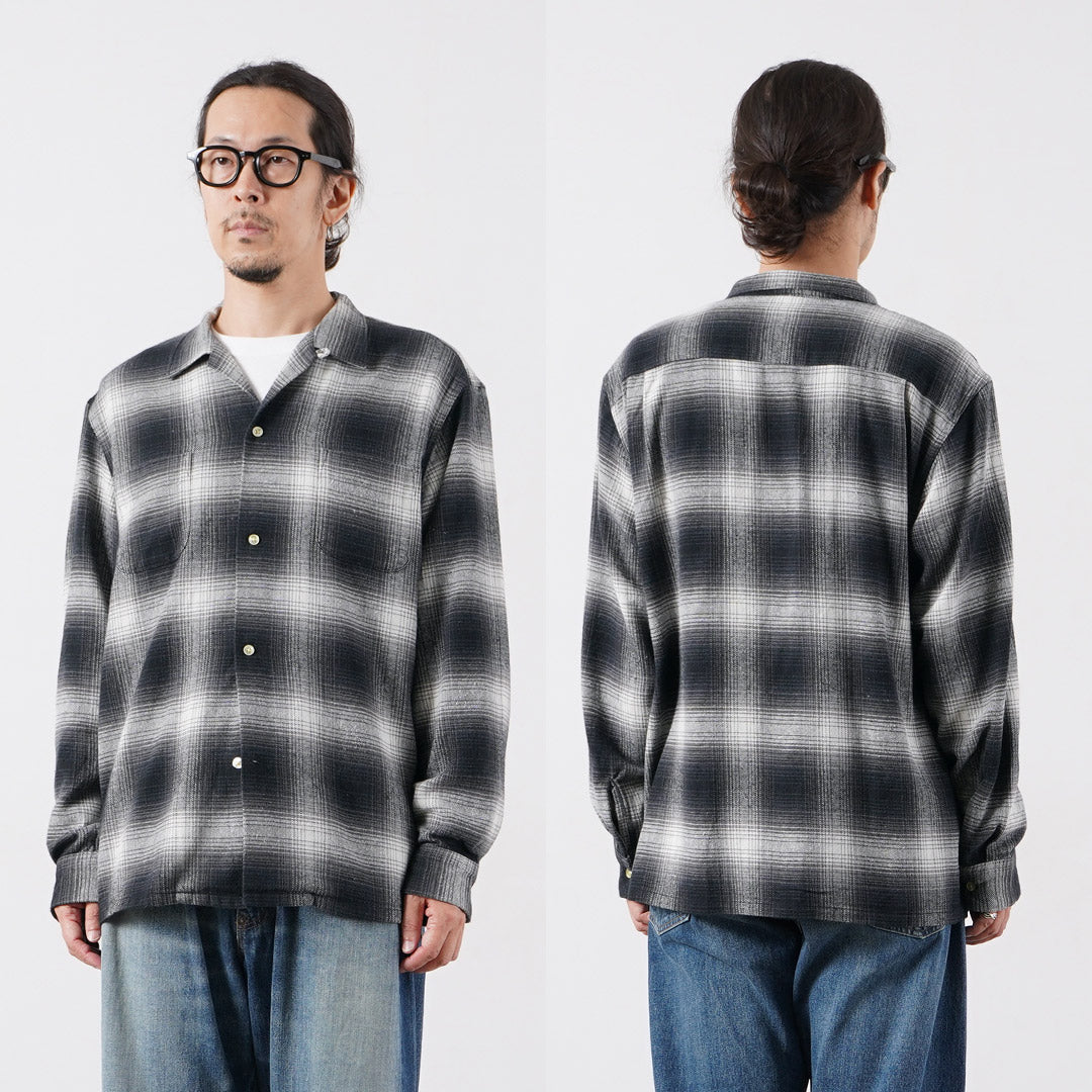 TOWNCRAFT / Flannel Check Loop Collar Long Sleeve Shirt