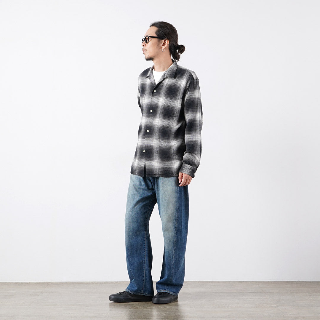 TOWNCRAFT / Flannel Check Loop Collar Long Sleeve Shirt