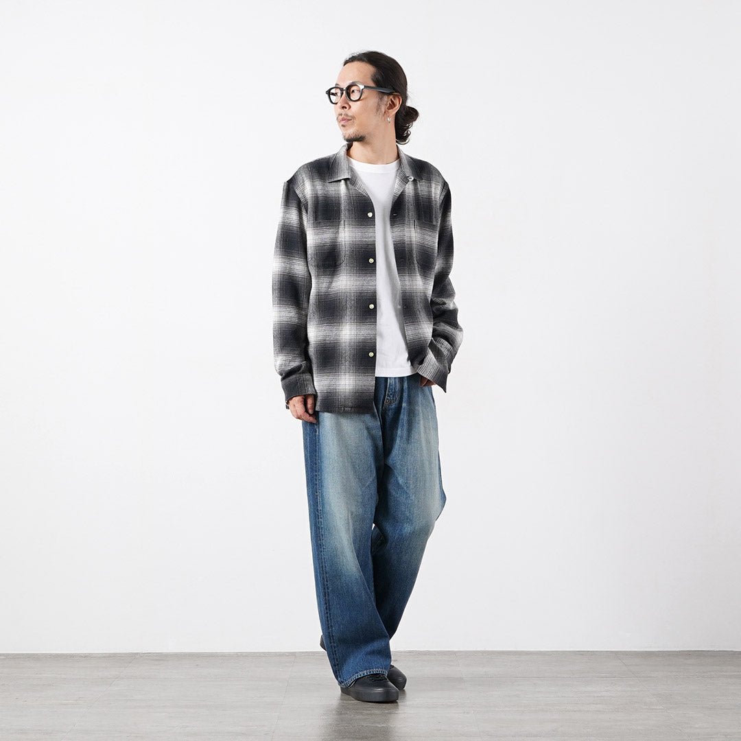 TOWNCRAFT / Flannel Check Loop Collar Long Sleeve Shirt