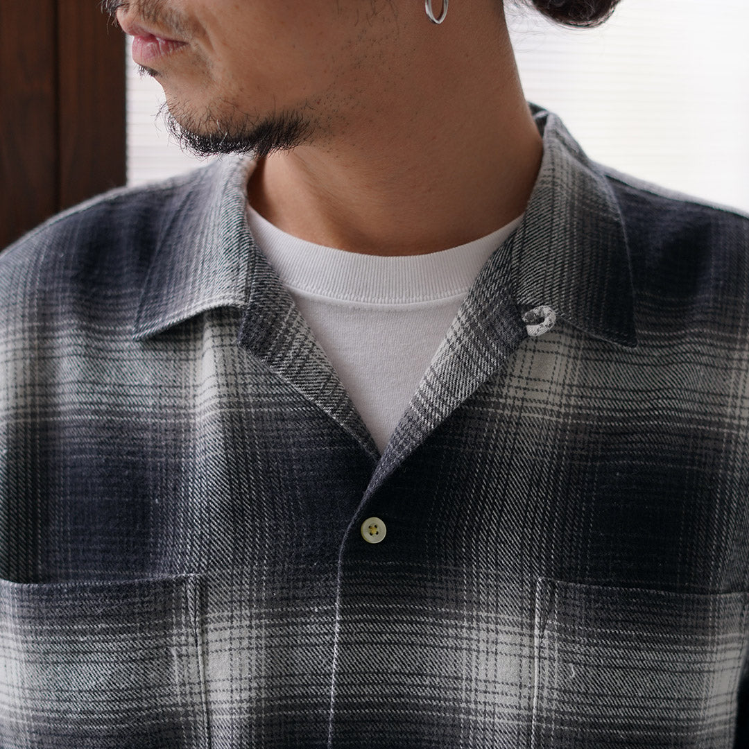 TOWNCRAFT / Flannel Check Loop Collar Long Sleeve Shirt