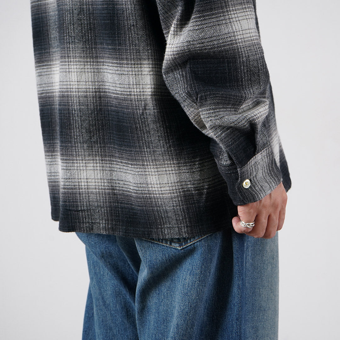 TOWNCRAFT / Flannel Check Loop Collar Long Sleeve Shirt