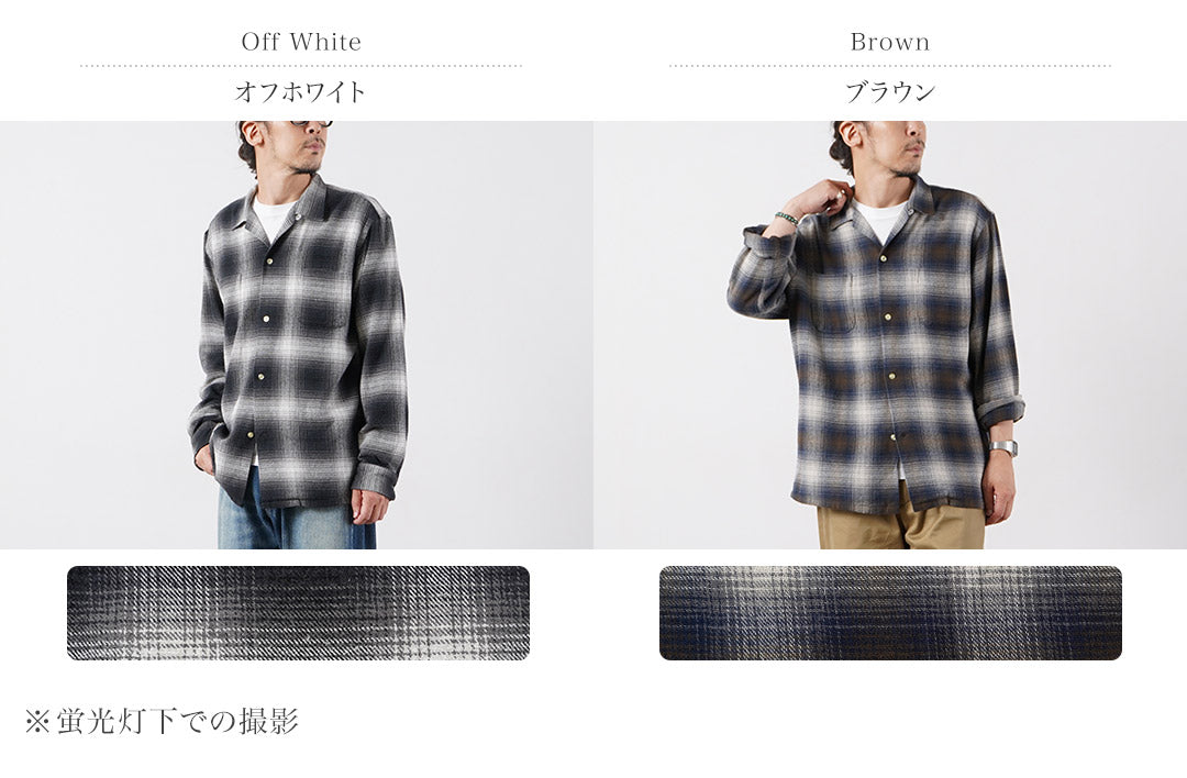 TOWNCRAFT / Flannel Check Loop Collar Long Sleeve Shirt