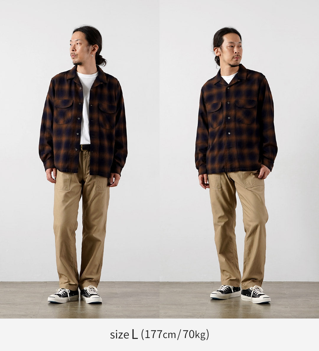 FOB FACTORY / F3519 Check Open-Collar Shirt