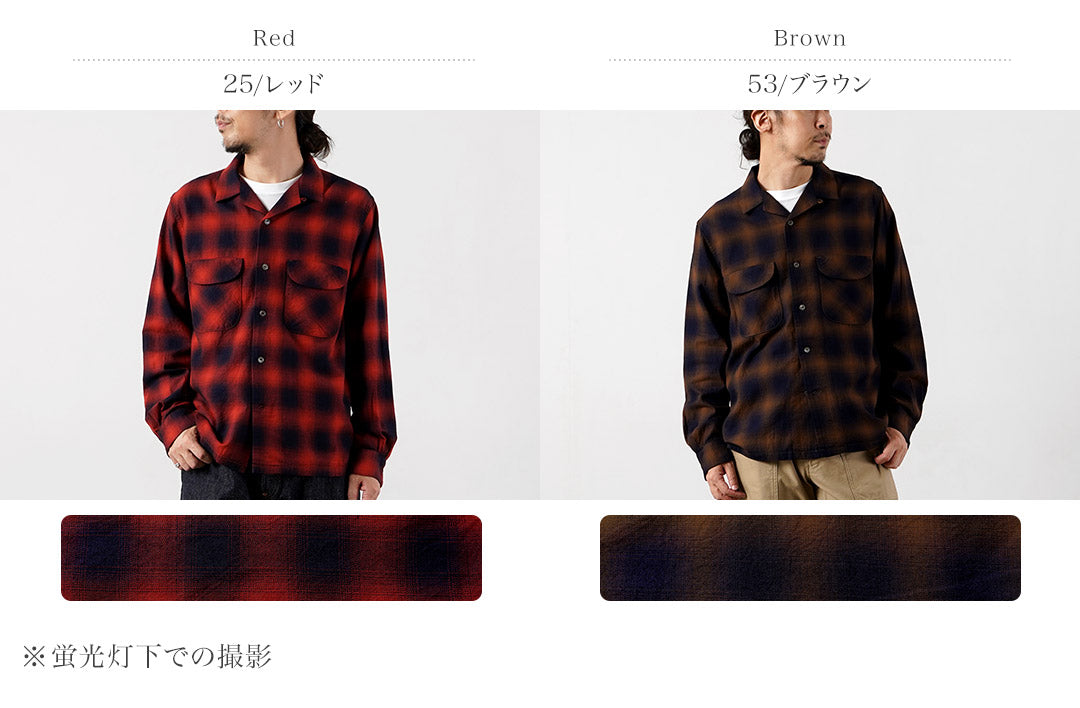 FOB FACTORY / F3519 Check Open-Collar Shirt