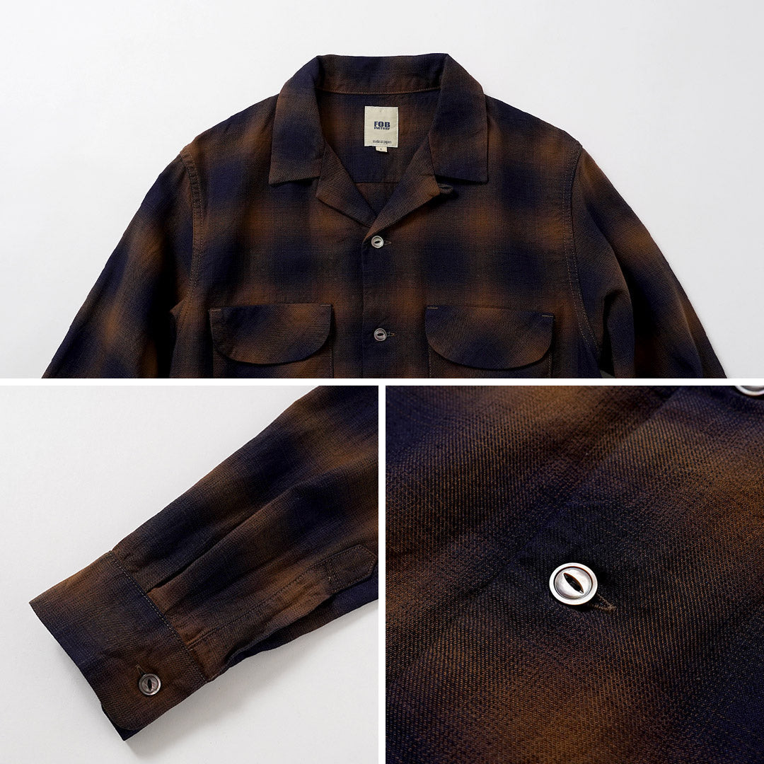 FOB FACTORY / F3519 Check Open-Collar Shirt