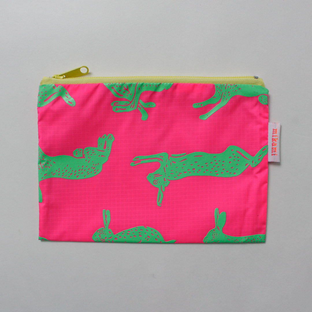 MIKAMI / Hand-Printed Multi-Zip Nylon Pouch