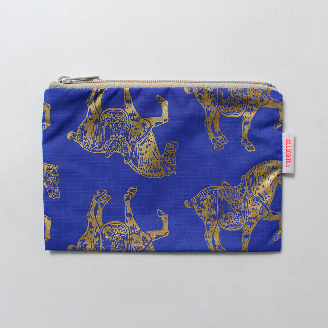 MIKAMI / Hand-Printed Multi-Zip Nylon Pouch