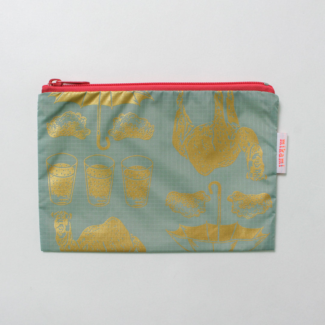 MIKAMI / Hand-Printed Multi-Zip Nylon Pouch