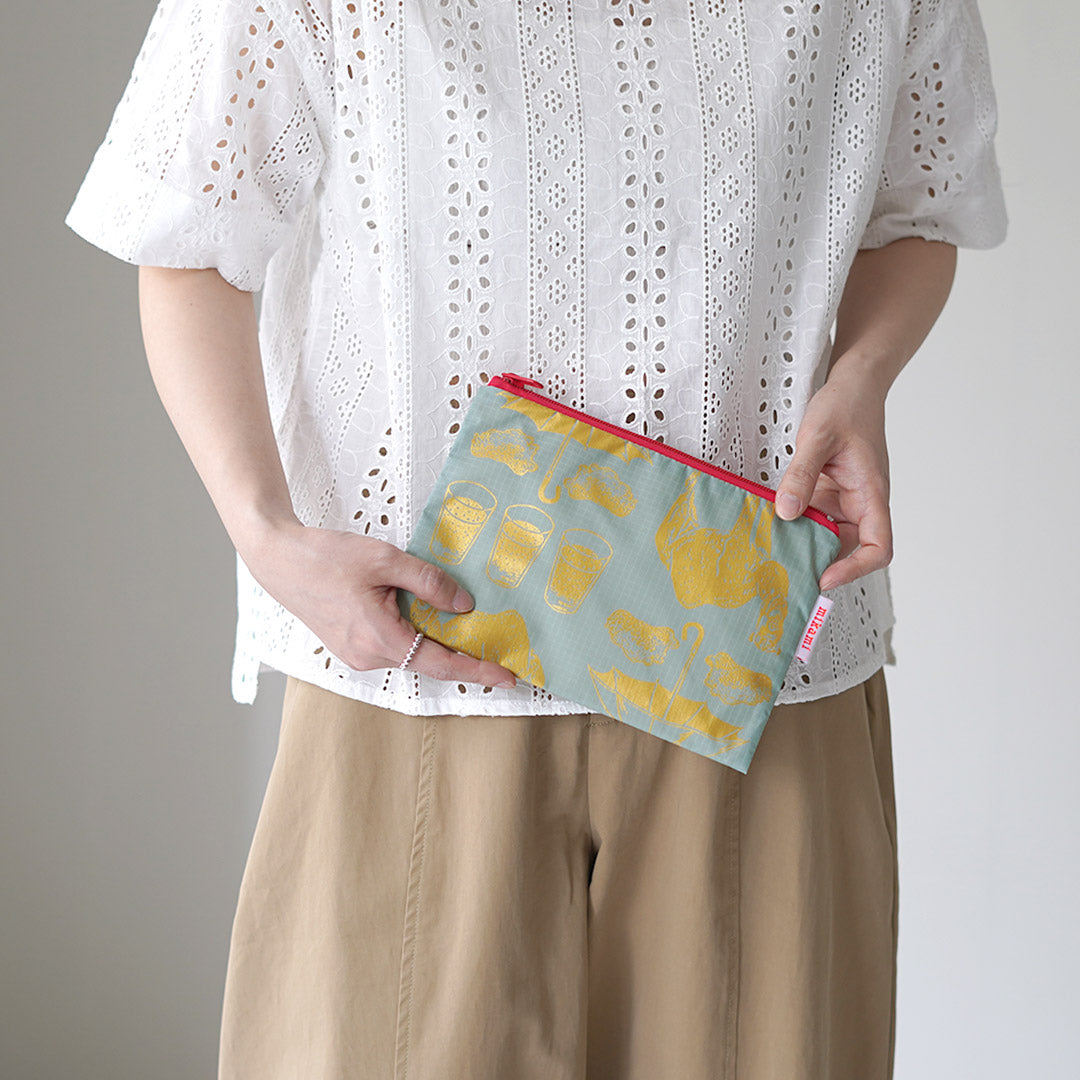 MIKAMI / Hand-Printed Multi-Zip Nylon Pouch