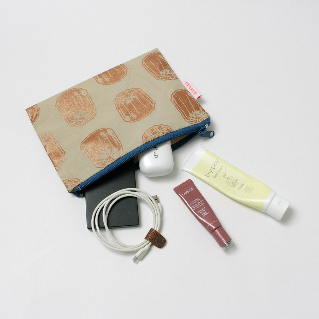 MIKAMI / Hand-Printed Multi-Zip Nylon Pouch