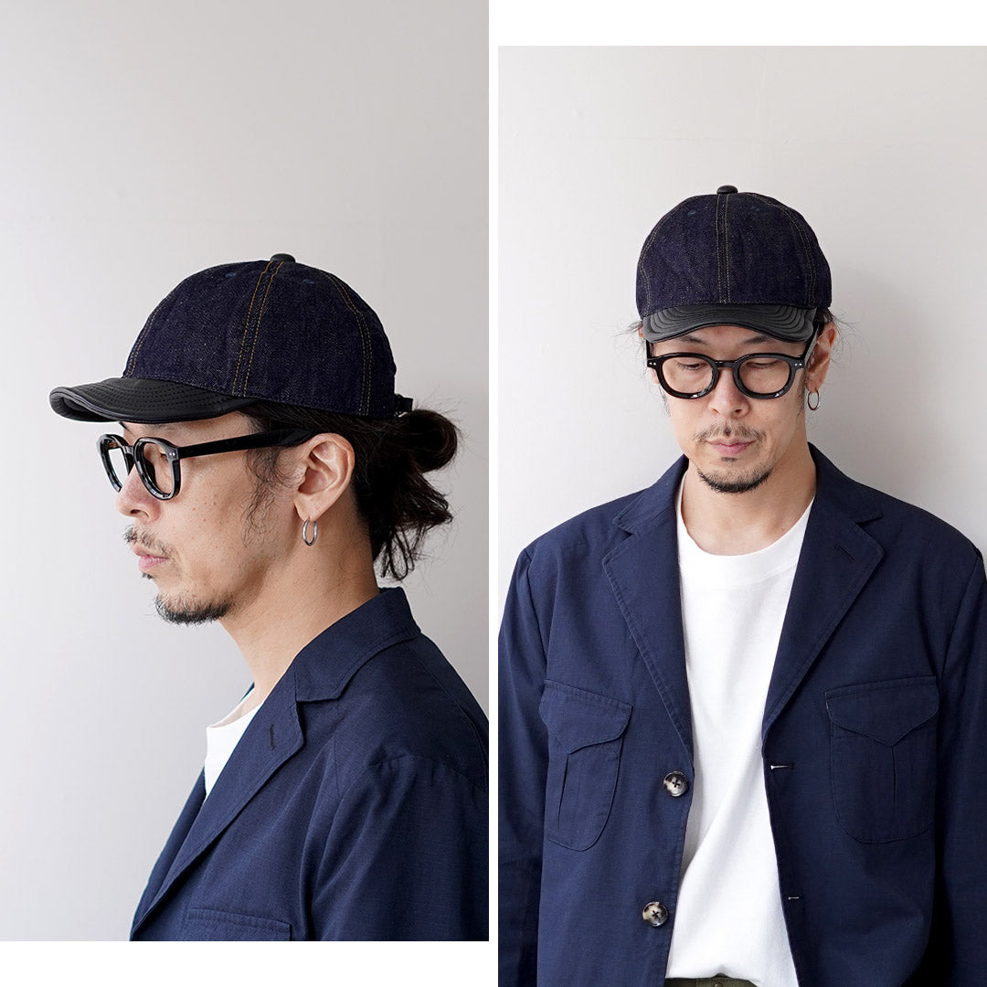HIGHER / Selvedge Denim × Leather Brim Cap