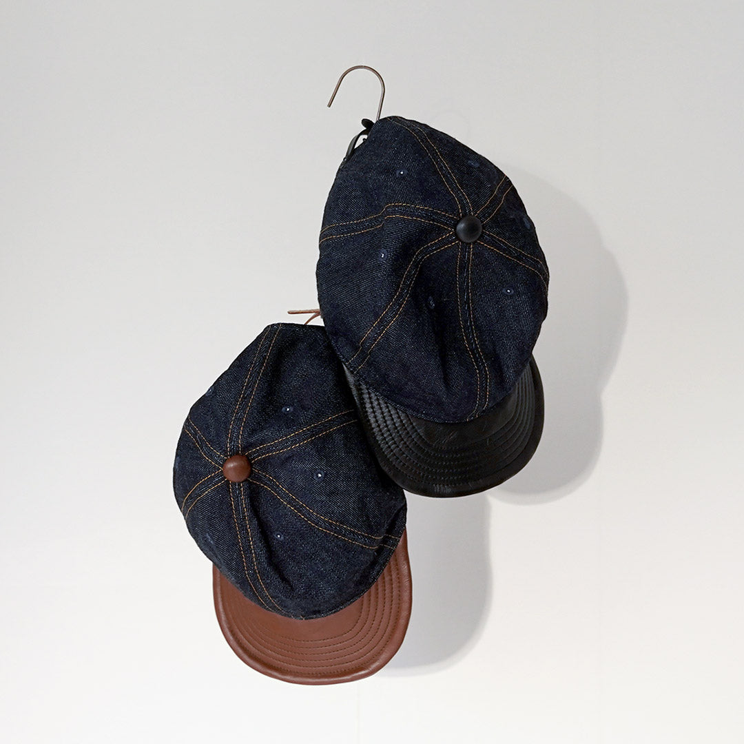 HIGHER / Selvedge Denim × Leather Brim Cap