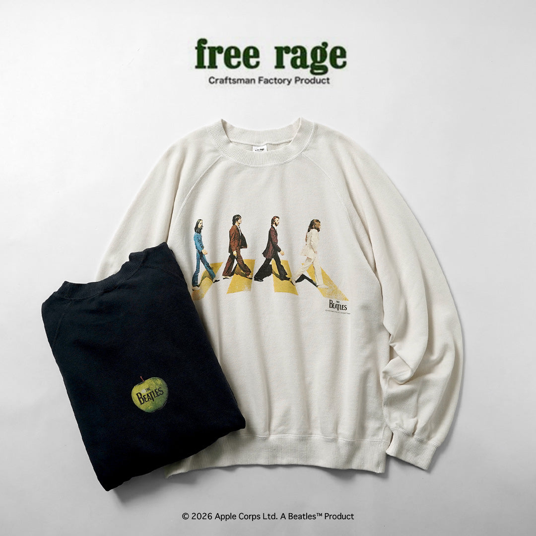 FREE RAGE / The Beatles × FREE RAGE Last Recording Raglan Crew Sweatshirt