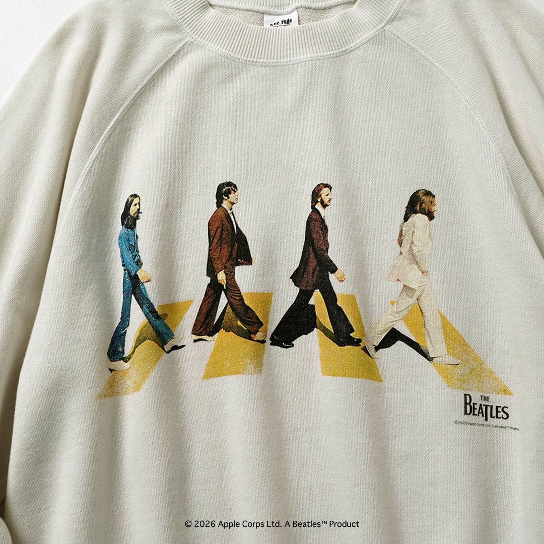 FREE RAGE / The Beatles × FREE RAGE Last Recording Raglan Crew Sweatshirt