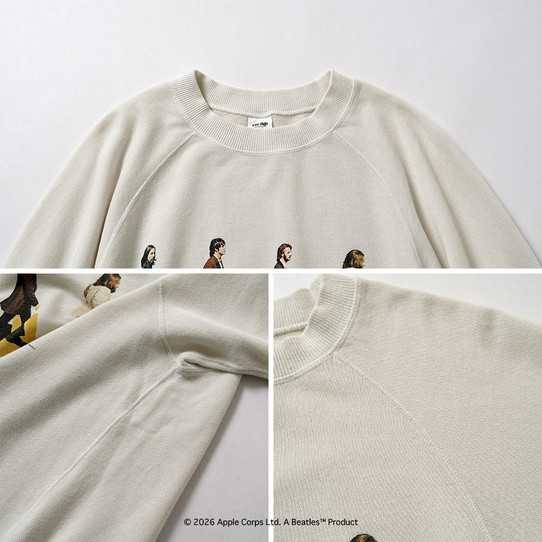 FREE RAGE / The Beatles × FREE RAGE Last Recording Raglan Crew Sweatshirt