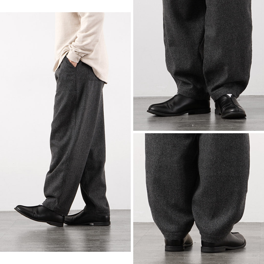 KEMA DESIGNS / Wool Cashmere Kersey Wide-Tapered Baker Easy Pants