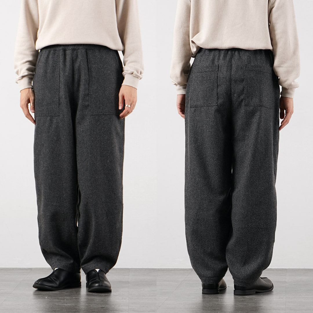 KEMA DESIGNS / Wool Cashmere Kersey Wide-Tapered Baker Easy Pants