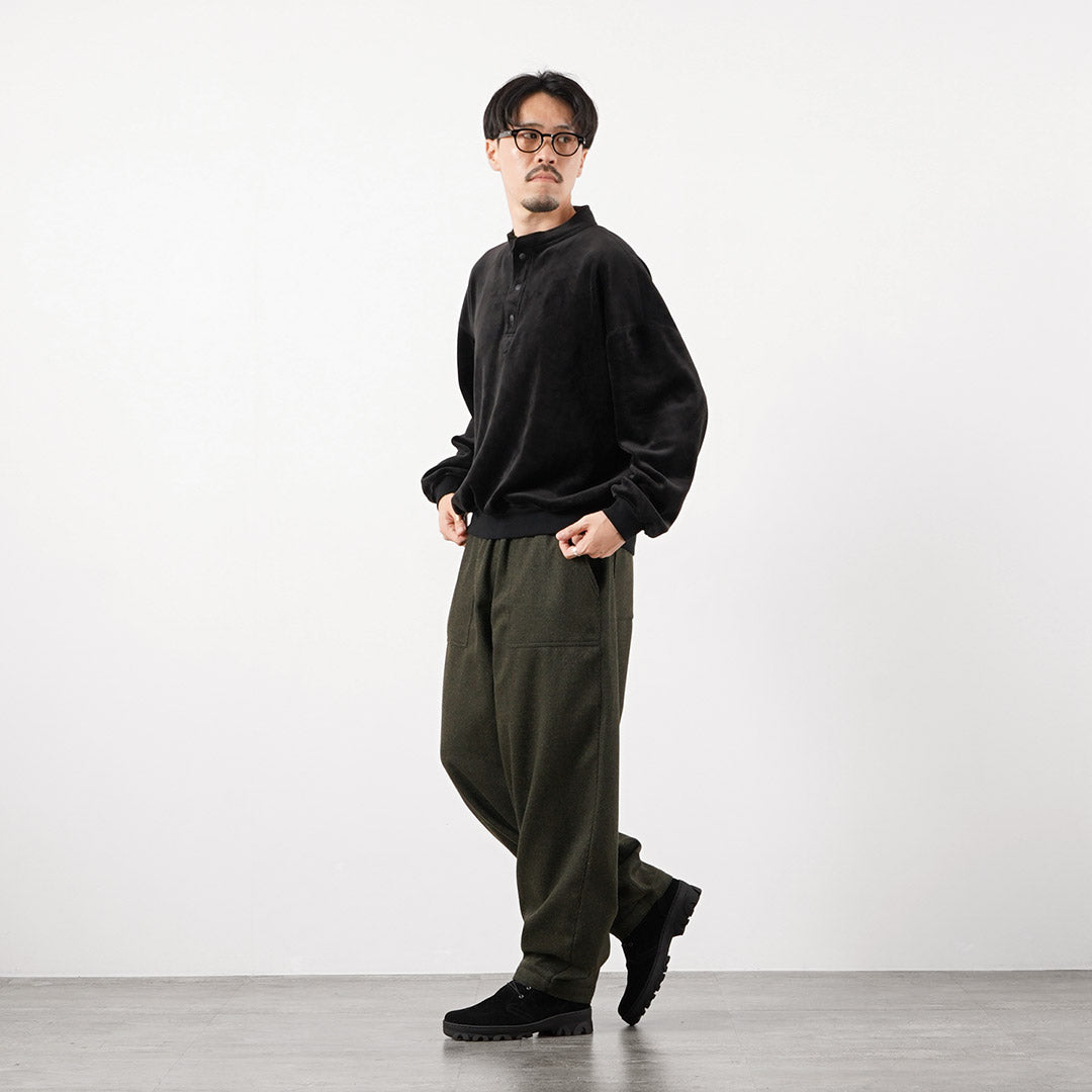KEMA DESIGNS / Wool Cashmere Kersey Wide-Tapered Baker Easy Pants