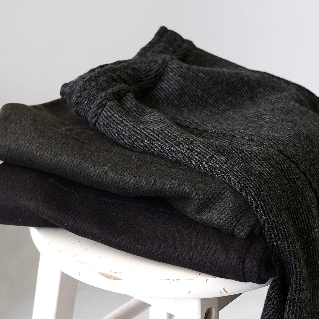 KEMA DESIGNS / Wool Cashmere Kersey Wide-Tapered Baker Easy Pants