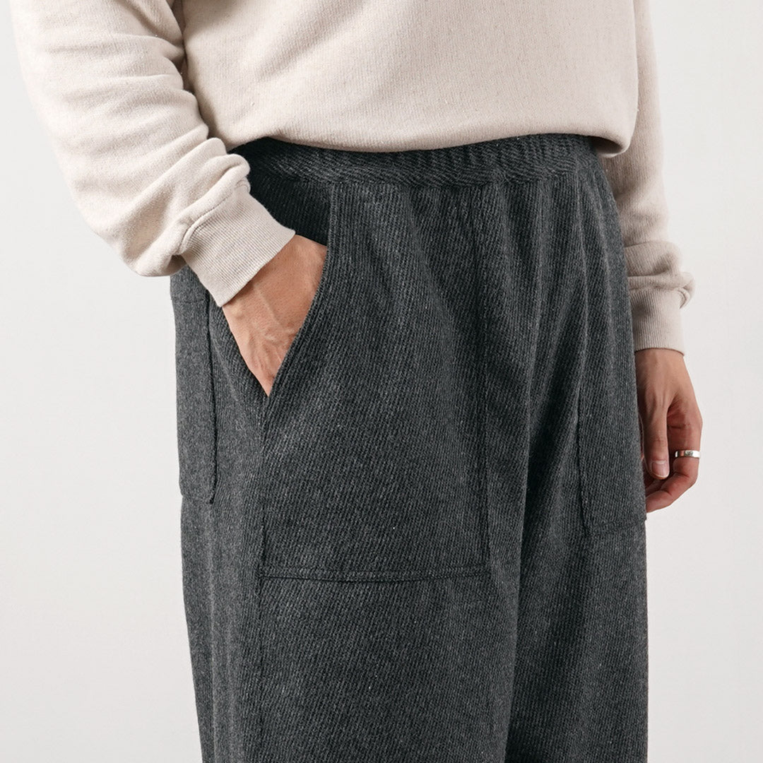 KEMA DESIGNS / Wool Cashmere Kersey Wide-Tapered Baker Easy Pants