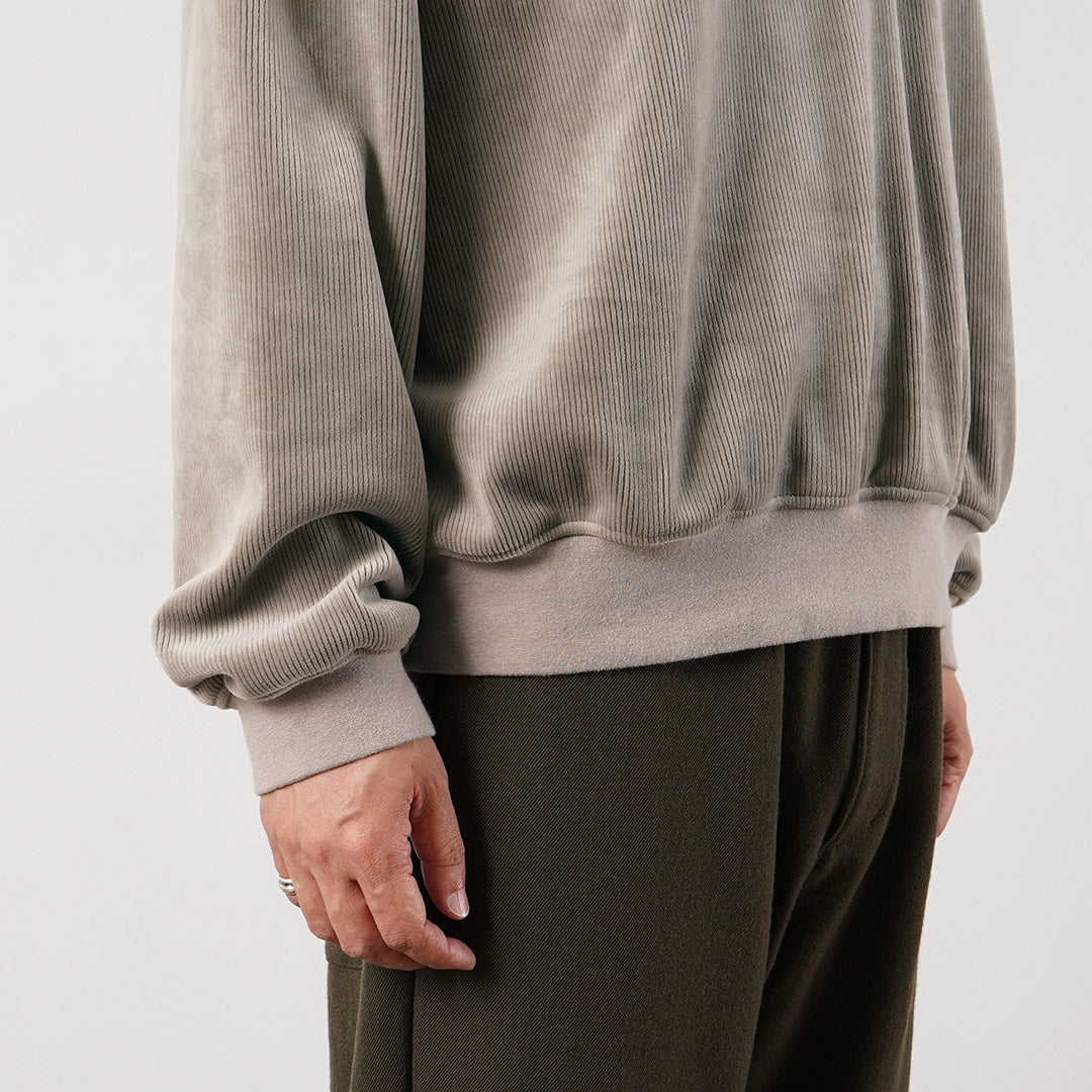 RAG / Corduroy-Like Stand Collar Henley Pullover Fleece