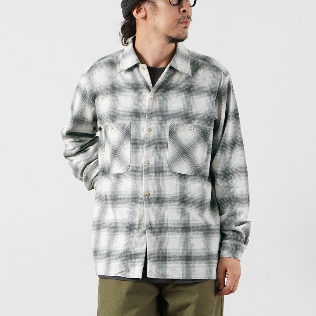 KEMA DESIGNS / Linen Wool Amundsen Ombre Open-Collar Shirt