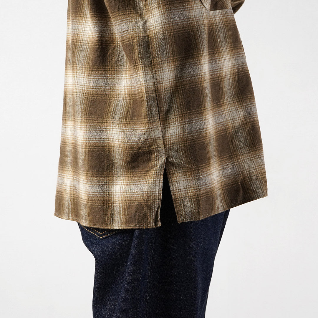 KEMA DESIGNS / Linen Wool Amundsen Ombre Open-Collar Shirt