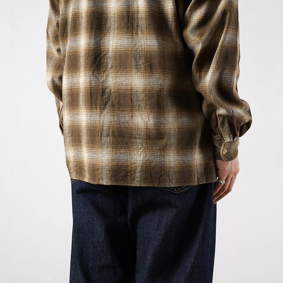 KEMA DESIGNS / Linen Wool Amundsen Ombre Open-Collar Shirt