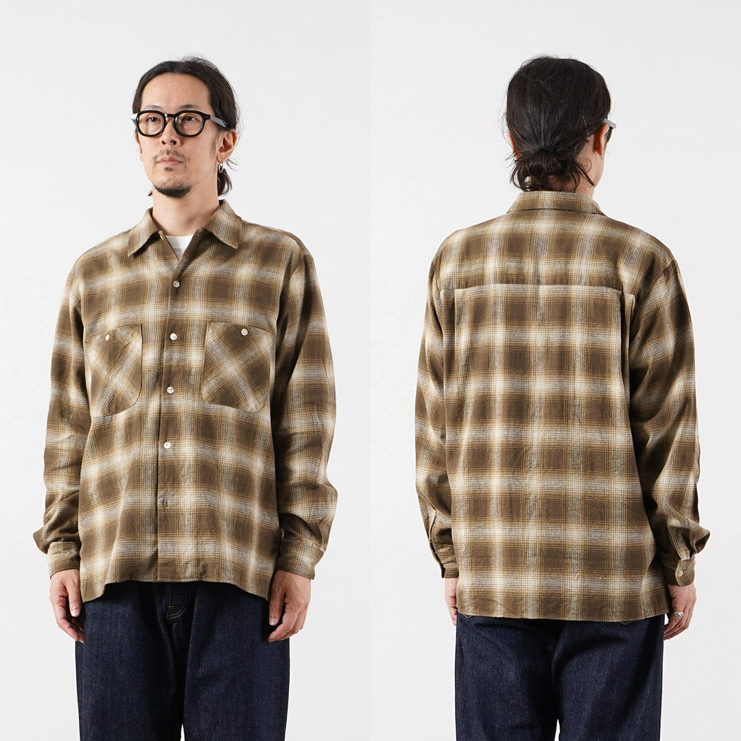 KEMA DESIGNS / Linen Wool Amundsen Ombre Open-Collar Shirt