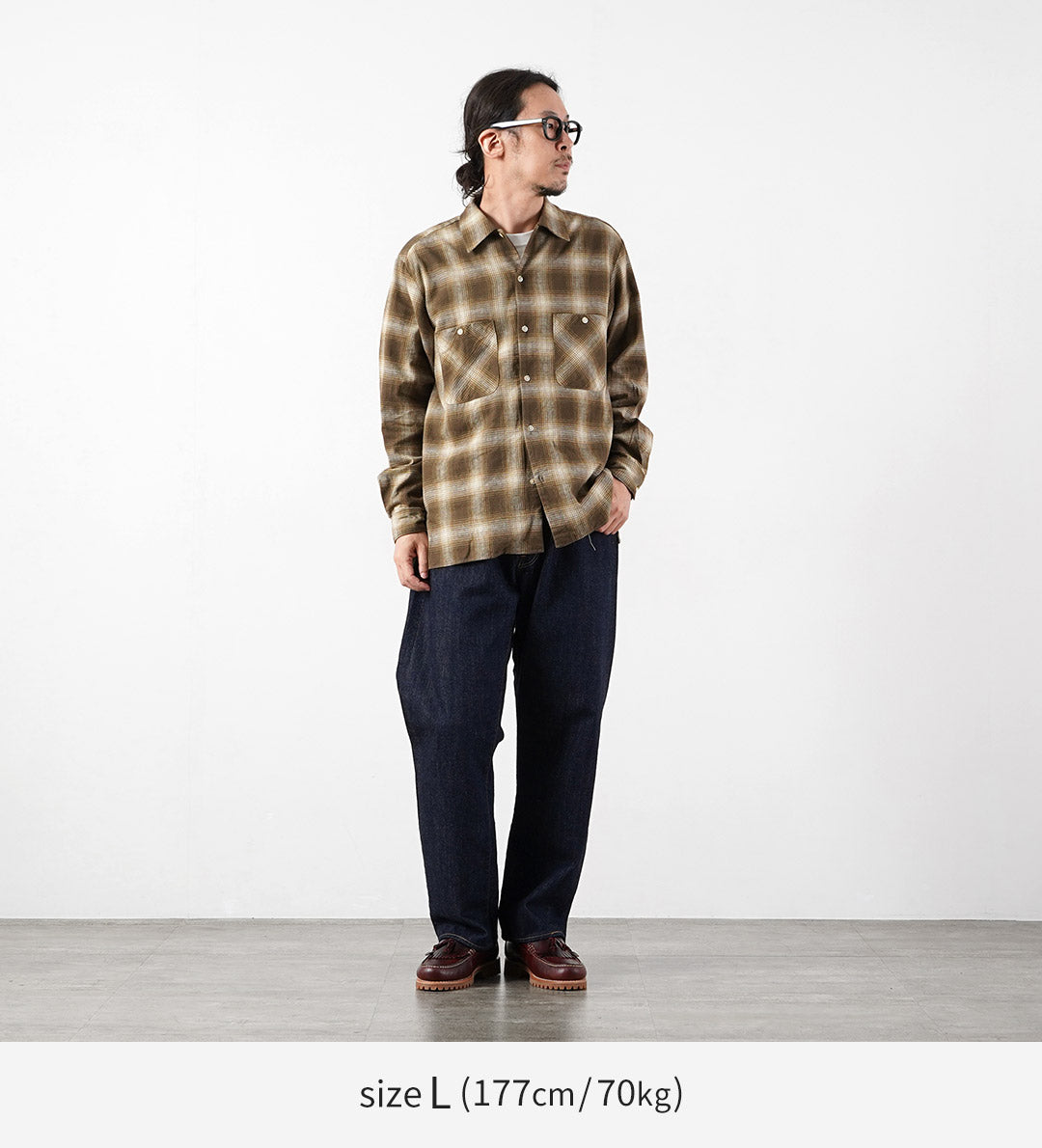 KEMA DESIGNS / Linen Wool Amundsen Ombre Open-Collar Shirt