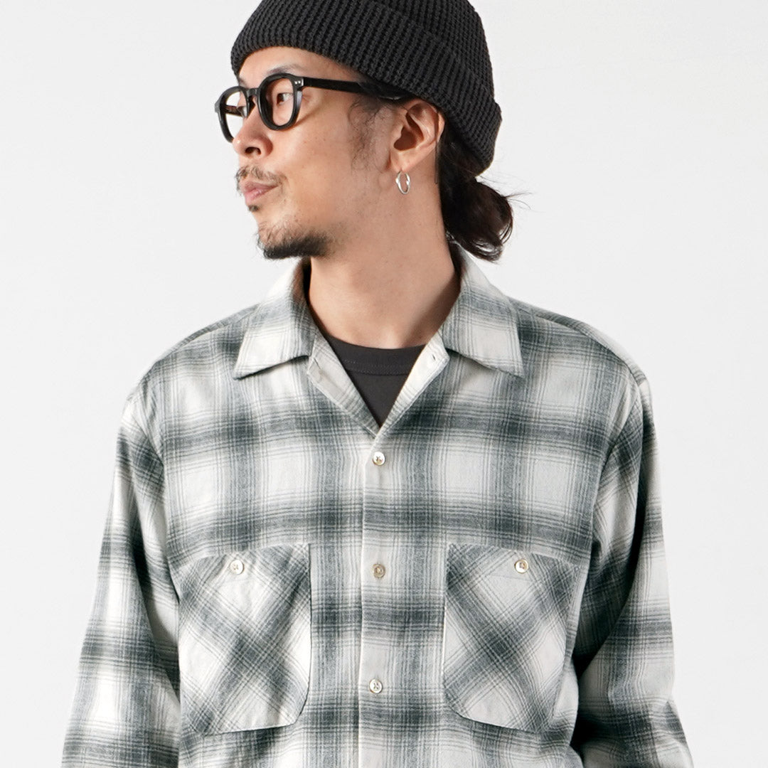 KEMA DESIGNS / Linen Wool Amundsen Ombre Open-Collar Shirt