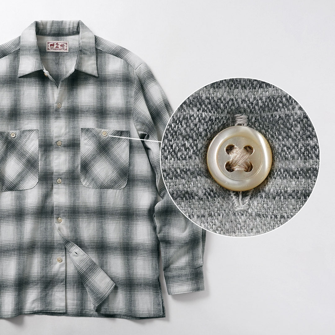 KEMA DESIGNS / Linen Wool Amundsen Ombre Open-Collar Shirt