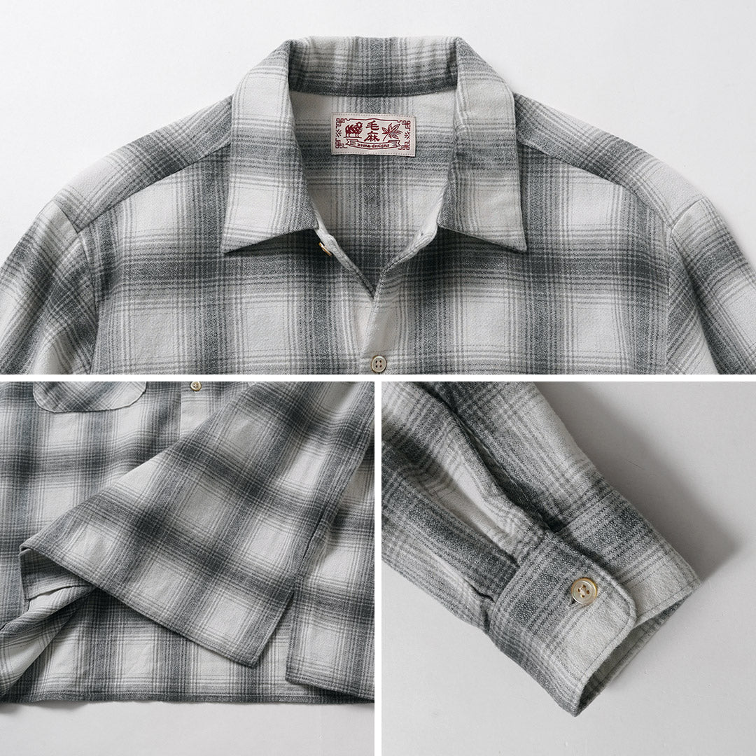 KEMA DESIGNS / Linen Wool Amundsen Ombre Open-Collar Shirt