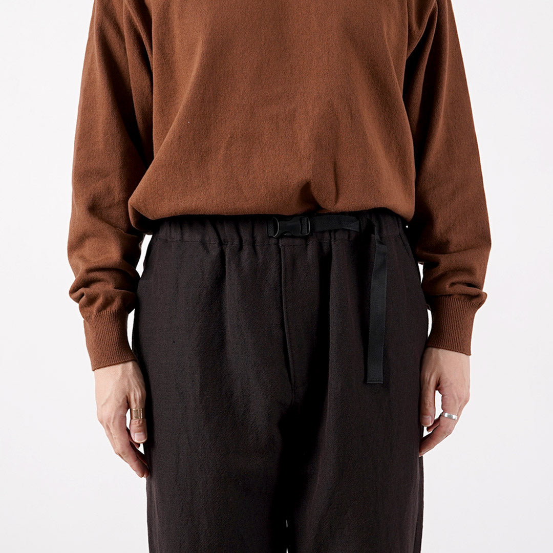 FUJITO / Naun Pantalon Sans Ceinture Laine Lin Serge