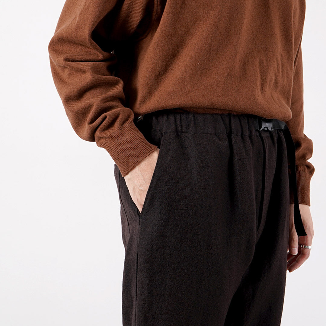 FUJITO / Naun Pantalon Sans Ceinture Laine Lin Serge