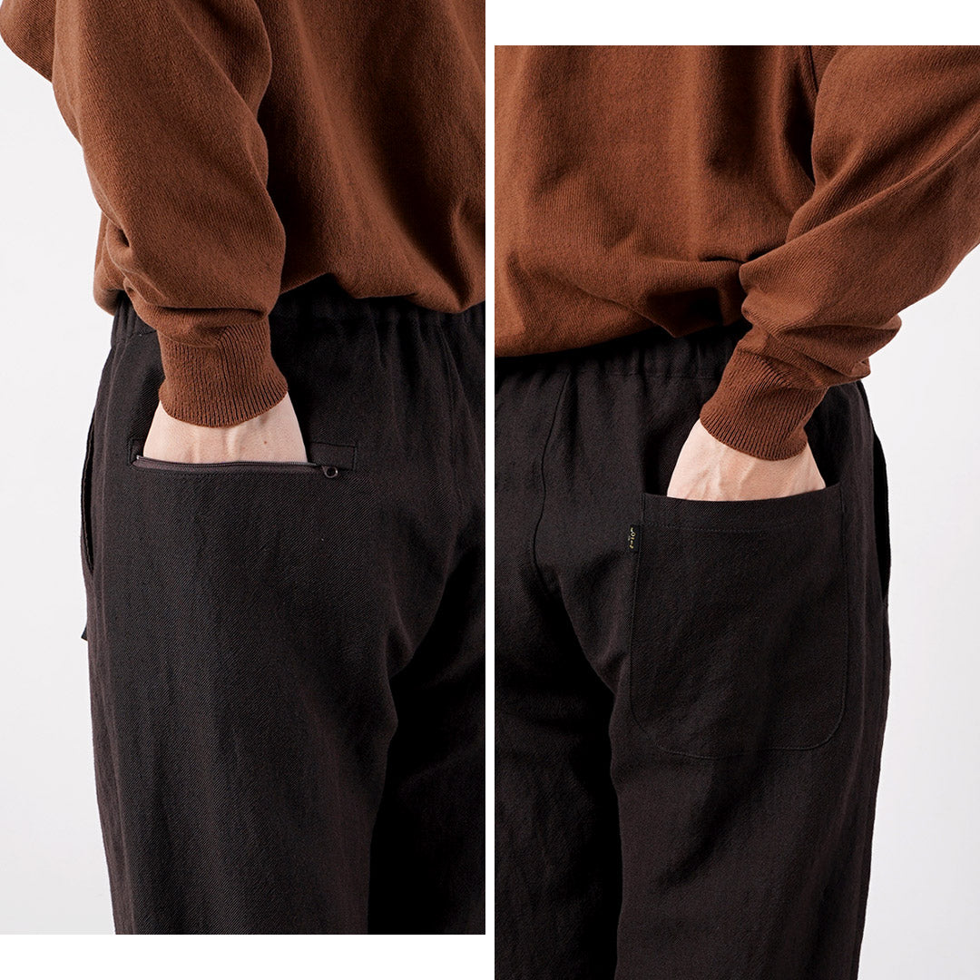 FUJITO / Naun Pantalon Sans Ceinture Laine Lin Serge