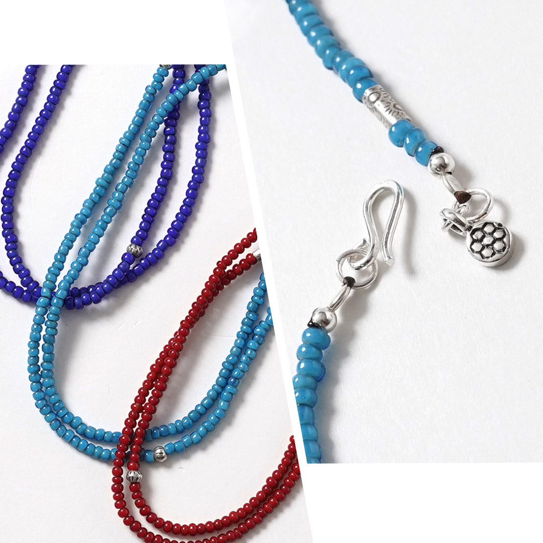 phaduA / Collar antiguo con cuentas de corazón blanco