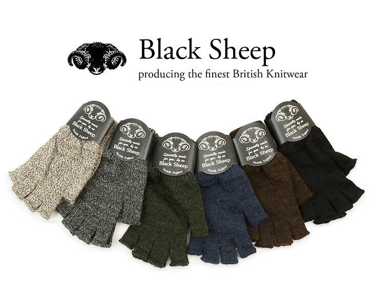 BLACK SHEEP / Fingerless knit gloves