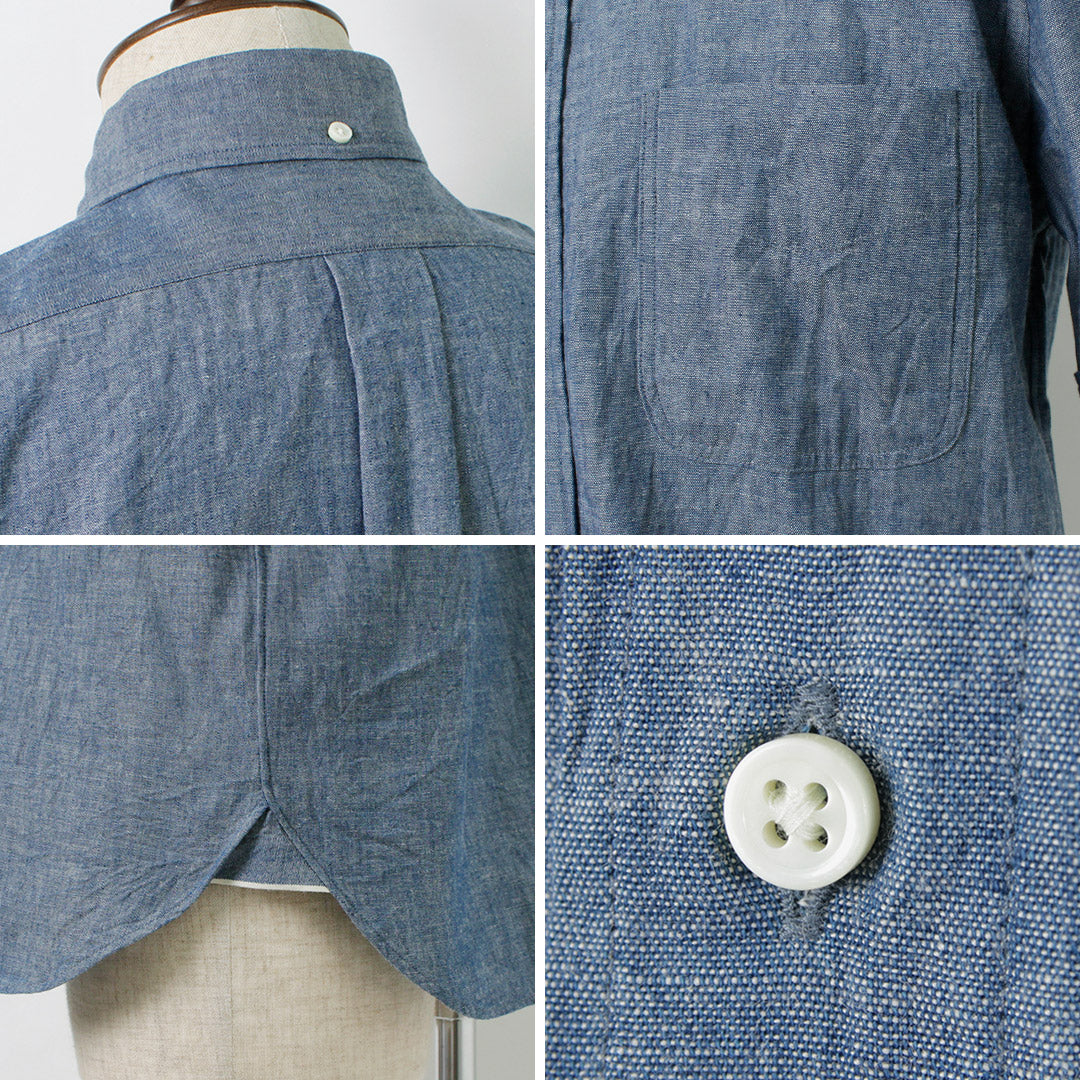 ROCOCO / Selvage Chambray Short Sleeve Button Down Shirt