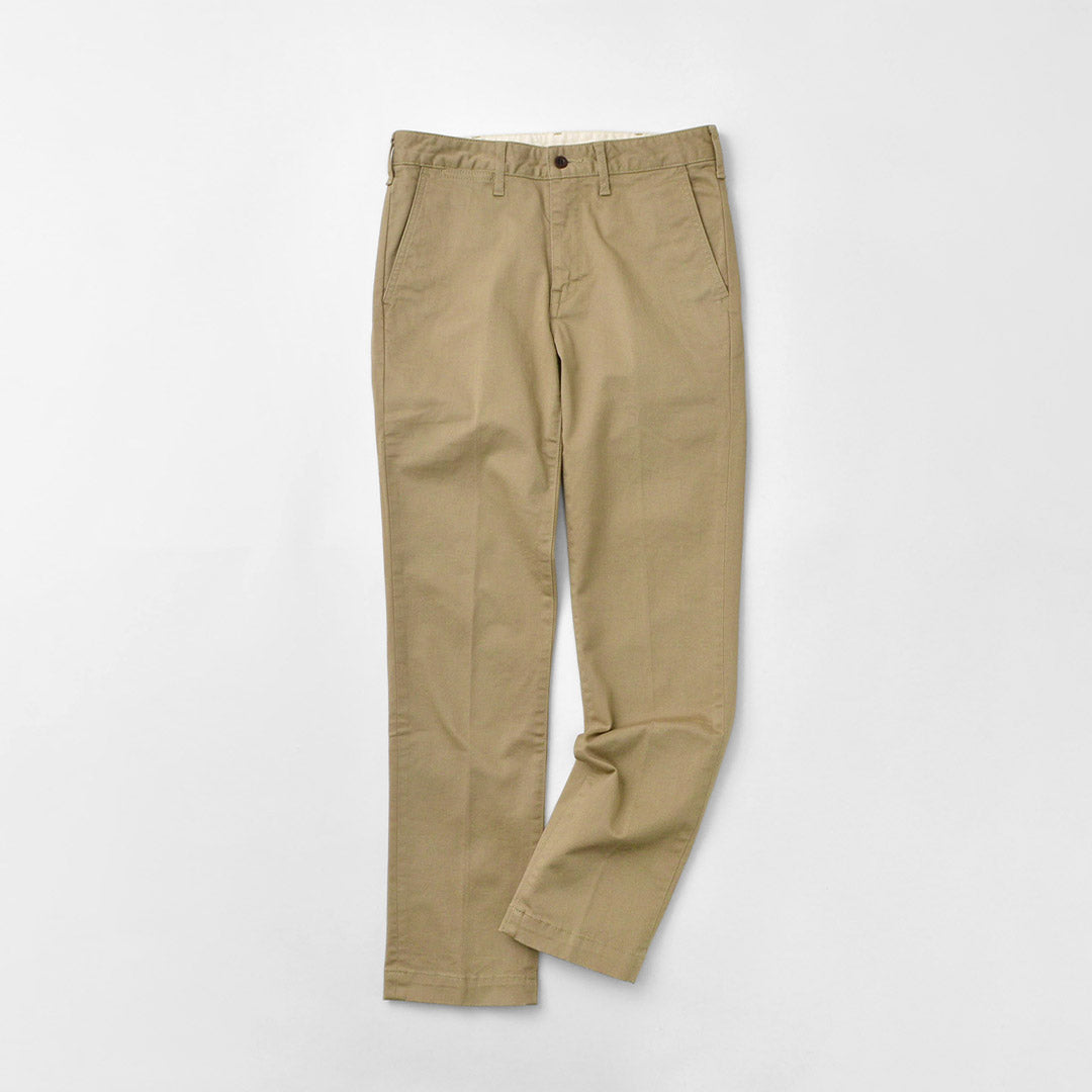 Blue refabric / Slim Tapered French Work Chino Trousers